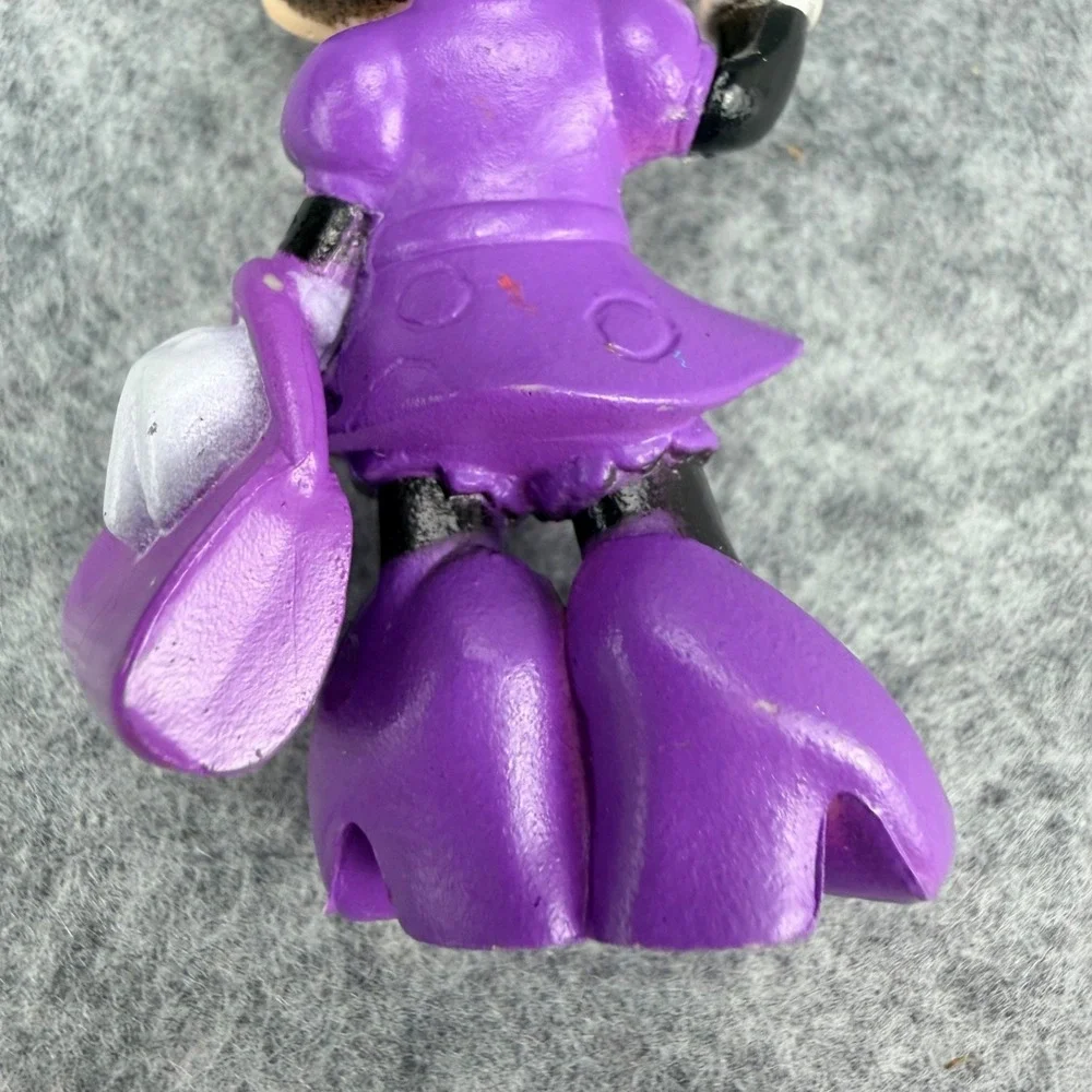 Disney Minnie Mouse PVC Figure Purple Dress Purse Sunglasses 2.5